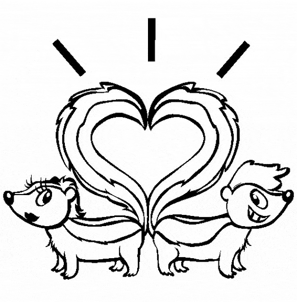 Skunk coloring page - Animals Town - Animal color sheets Skunk picture