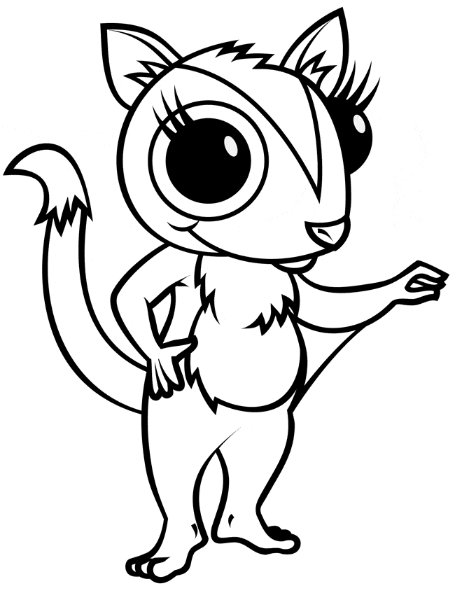 free Sugar Glider coloring page