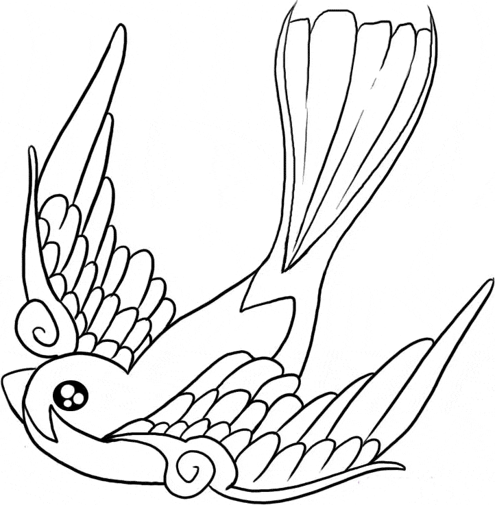 free Swallow coloring page