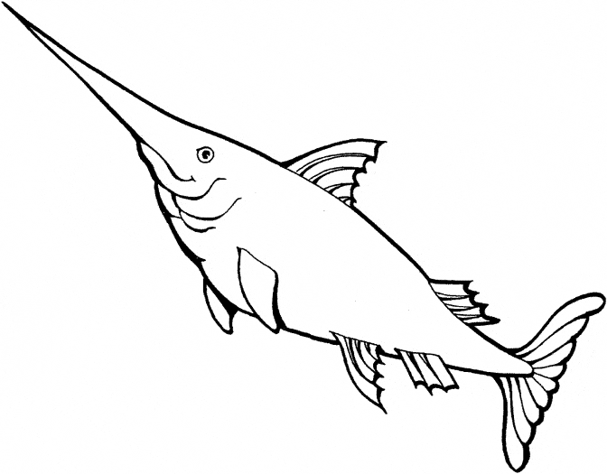 free Swordfish coloring page