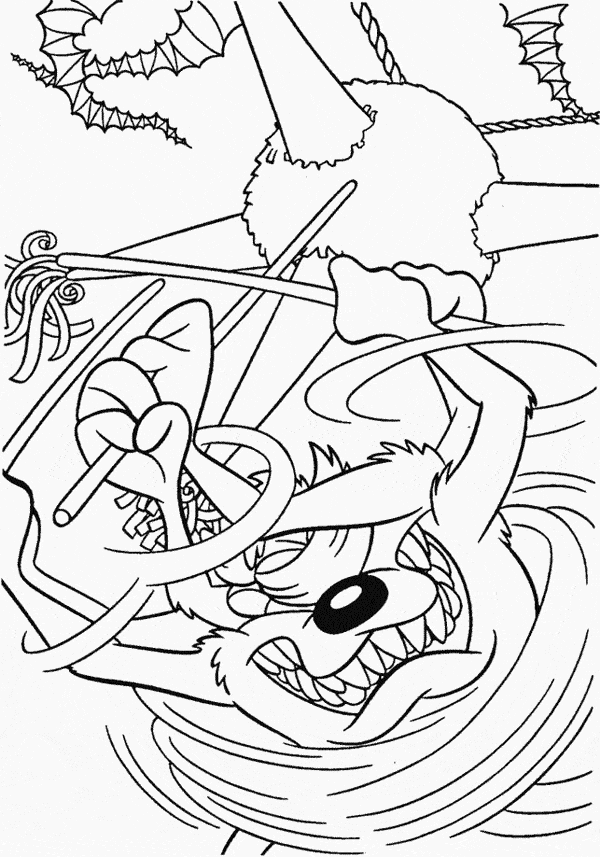 free Tasmanian Devil coloring page