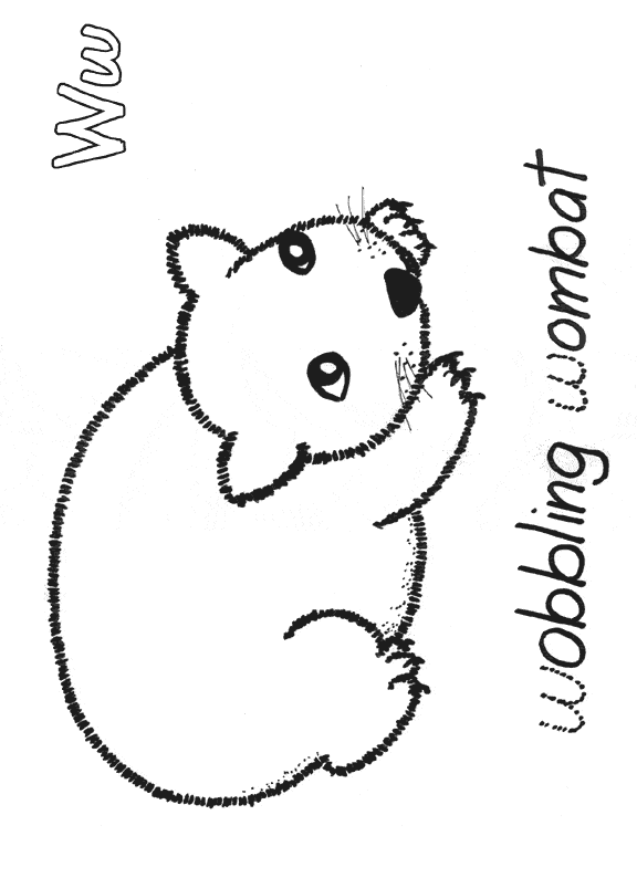 free Wombat coloring page