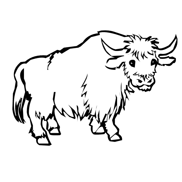 free Yak coloring page