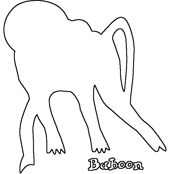 free Yellow Baboon coloring page